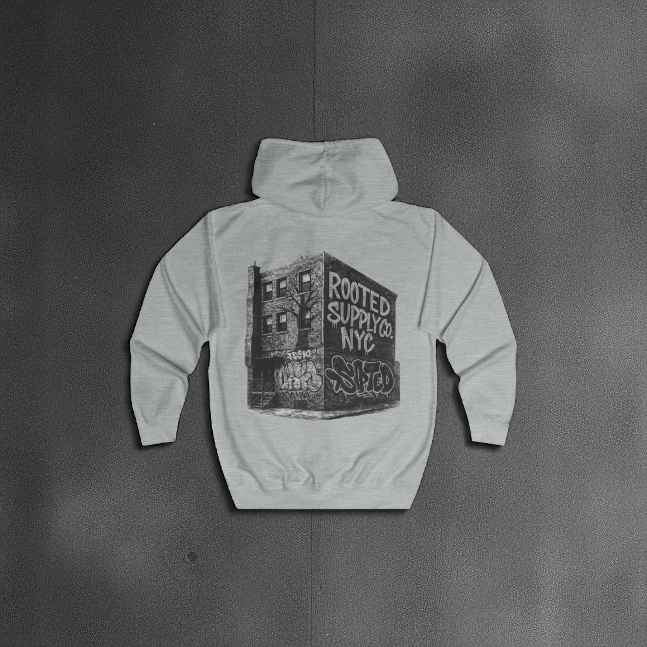 Cityscape Graphic Unisex Full Zip Hoodie, Urban Street Style Sweatshirt, Graffiti Logo Hooded Jacket, Hip Hop Fashion Outerwear, Cool