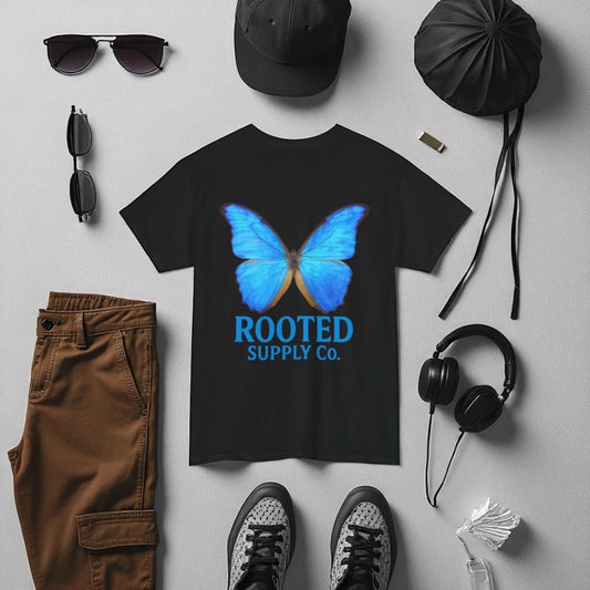 Electric Blue Butterfly Tee | Rooted Supply Co. NYC