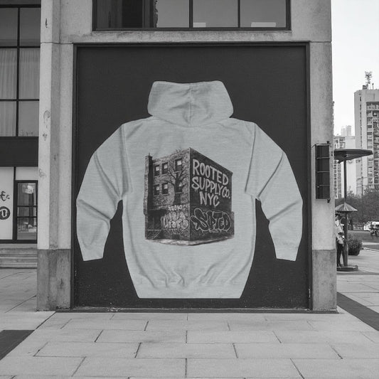 Cityscape Graphic Unisex Full Zip Hoodie, Urban Street Style Sweatshirt, Graffiti Logo Hooded Jacket, Hip Hop Fashion Outerwear, Cool